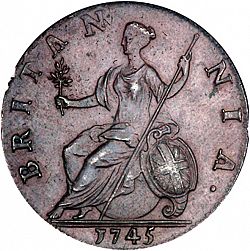 Large Reverse for Halfpenny 1745 coin