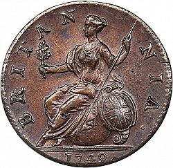 Large Reverse for Halfpenny 1749 coin