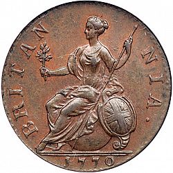 Large Reverse for Halfpenny 1770 coin