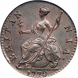 Large Reverse for Halfpenny 1772 coin