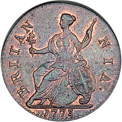 Large Reverse for Halfpenny 1773 coin