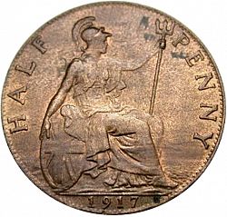 Large Reverse for Halfpenny 1917 coin