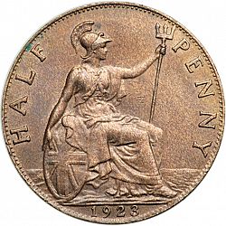Large Reverse for Halfpenny 1923 coin