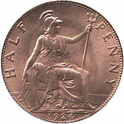 Large Reverse for Halfpenny 1924 coin
