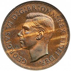 Large Obverse for Halfpenny 1949 coin