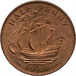 Large Reverse for Halfpenny 1944 coin