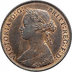 Large Obverse for Halfpenny 1875 coin