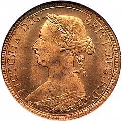 Large Obverse for Halfpenny 1889 coin