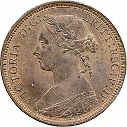 Large Obverse for Halfpenny 1892 coin