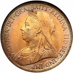 Large Obverse for Halfpenny 1901 coin