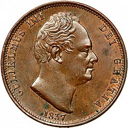 Large Obverse for Halfpenny 1837 coin