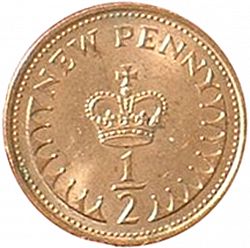 Large Reverse for 1/2p 1974 coin
