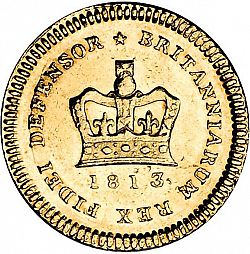 Large Reverse for Third Guinea 1813 coin