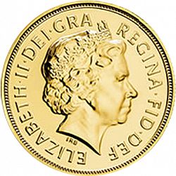 Large Obverse for Quarter Sovereign 2011 coin