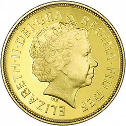 Large Obverse for Quarter Sovereign 2012 coin