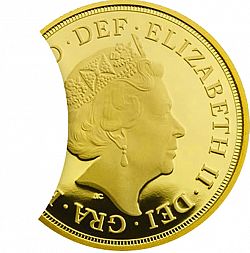 Large Obverse for Quarter Sovereign 2015 coin