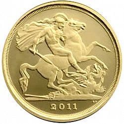 Large Reverse for Quarter Sovereign 2011 coin
