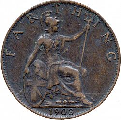 Large Reverse for Farthing 1903 coin