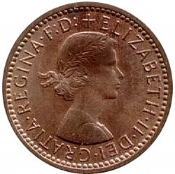 Large Obverse for Farthing 1956 coin
