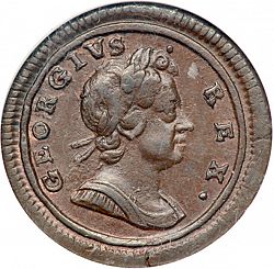 Large Obverse for Farthing 1722 coin