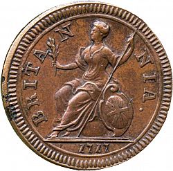 Large Reverse for Farthing 1717 coin