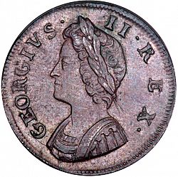 Large Obverse for Farthing 1733 coin