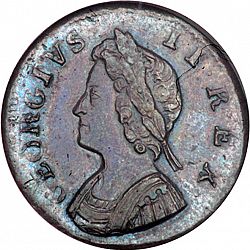 Large Obverse for Farthing 1734 coin
