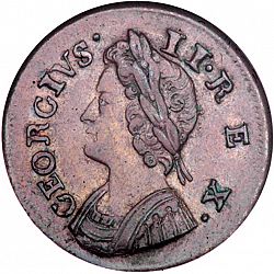 Large Obverse for Farthing 1735 coin