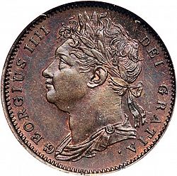 Large Obverse for Farthing 1821 coin