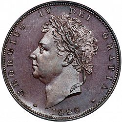 Large Obverse for Farthing 1826 coin