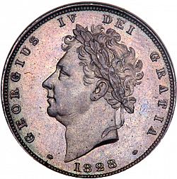 Large Obverse for Farthing 1828 coin