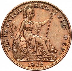 Large Reverse for Farthing 1822 coin