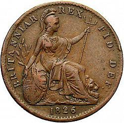Large Reverse for Farthing 1826 coin