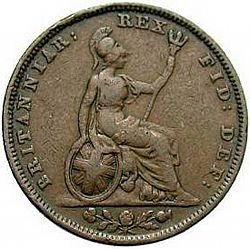 Large Reverse for Farthing 1827 coin