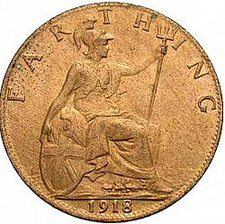 Large Reverse for Farthing 1918 coin
