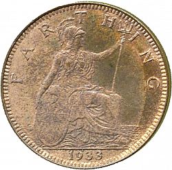 Large Reverse for Farthing 1933 coin