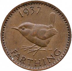 Large Reverse for Farthing 1937 coin