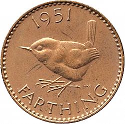 Large Reverse for Farthing 1951 coin