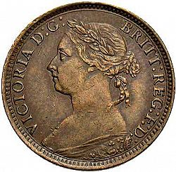 Large Obverse for Farthing 1885 coin