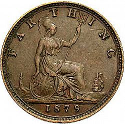 Large Reverse for Farthing 1879 coin