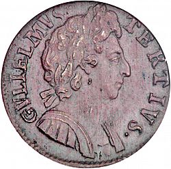 Large Obverse for Farthing 1696 coin