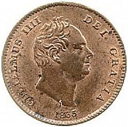 Large Obverse for Farthing 1835 coin
