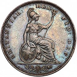 Large Reverse for Farthing 1834 coin