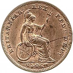 Large Reverse for Farthing 1835 coin