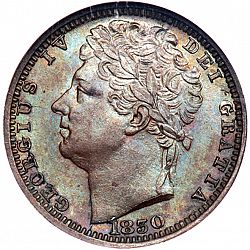Large Obverse for Half Farthing 1830 coin