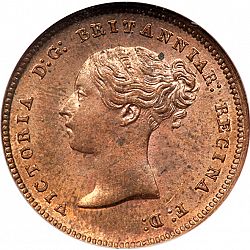 Large Obverse for Half Farthing 1844 coin