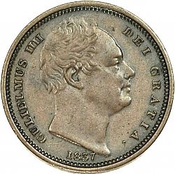 Large Obverse for Half Farthing 1837 coin