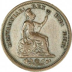 Large Reverse for Half Farthing 1837 coin