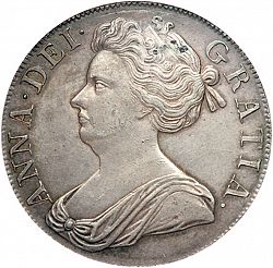Large Obverse for Crown 1708 coin