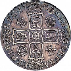 Large Reverse for Crown 1707 coin